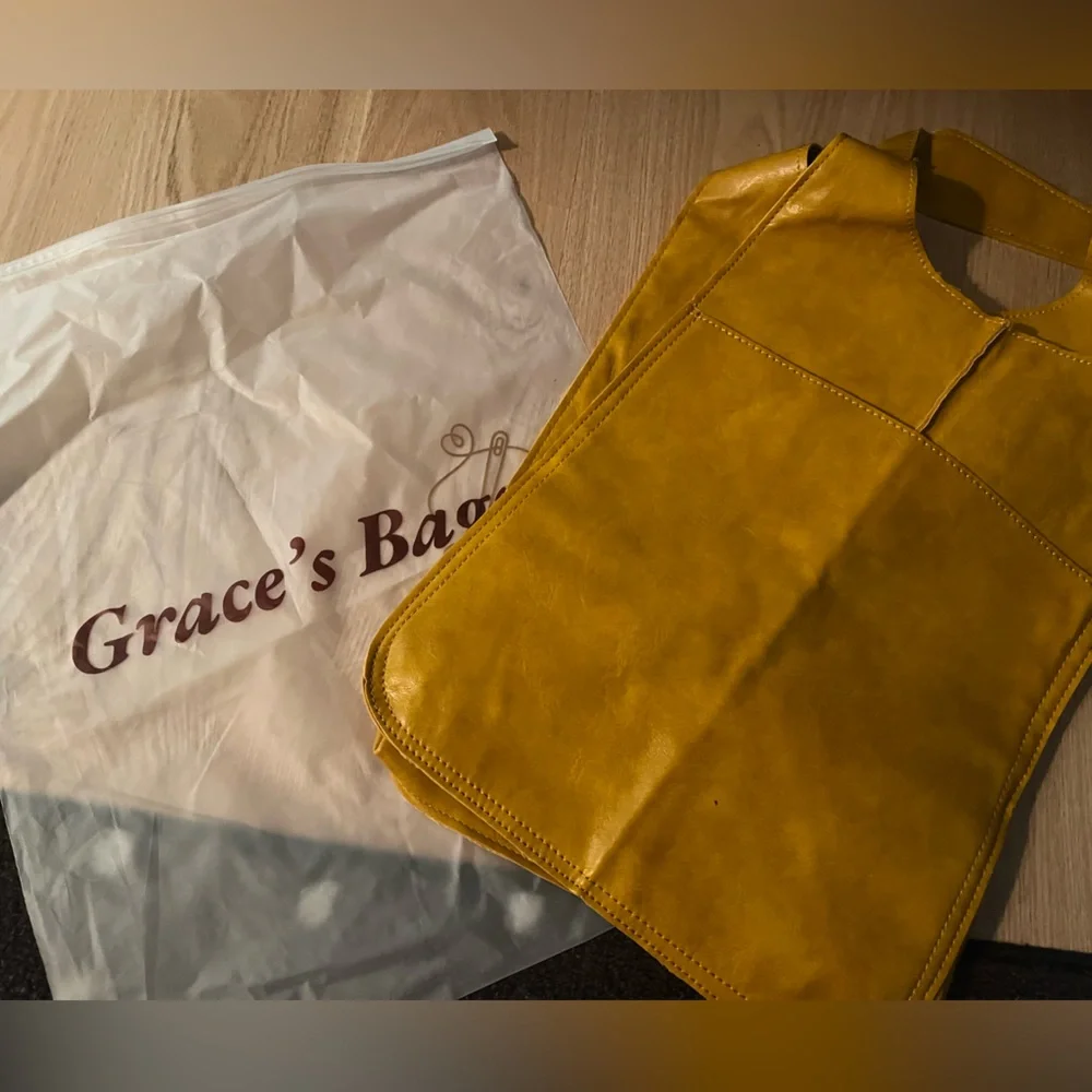 Roomy Mustard Hobo Tote Bag - Picture 7 of 7